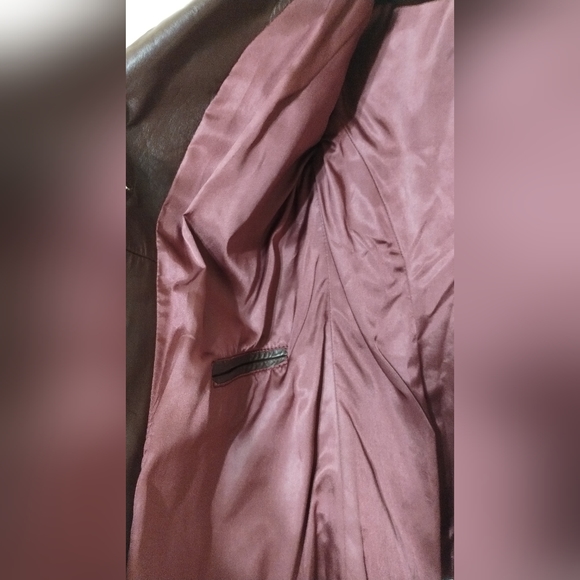 Vintage Etienne Aigner Burgundy Leather Jacket - Picture 2 of 6